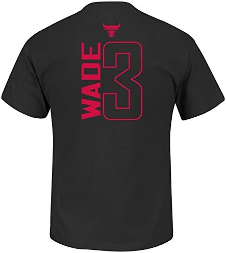 Dwayne Wade Chicago Bulls Black Onblack Color Pop Vertical Name And Number T-Shirt (Black) 2XL