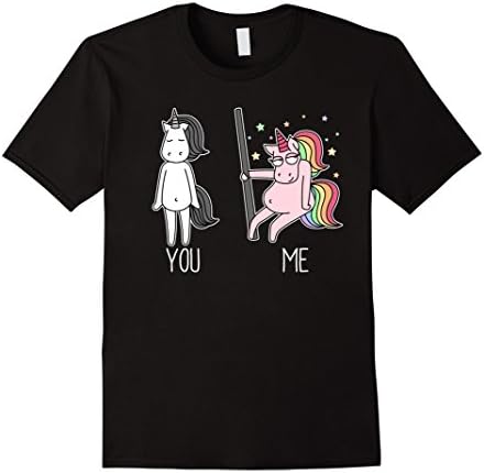 Mens Unicorn Dancing Pole T-shirt Fabulous Unicorn 2XL Black