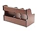 PAG Wood Desk Organizer Office Supplies Caddy 3 Upright File Holder with Drawer,Brown