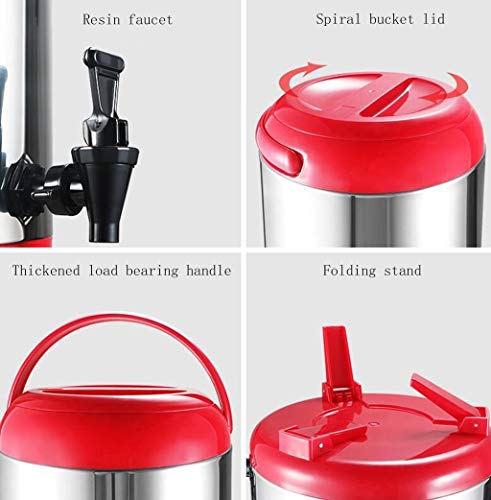 JBHURF Catering hot Water Pot Stainless Steel Catering Cylinder Water Boiler hot Water Dispenser Stove Tea Cylinder Coffee Suitable for Commercial Office use (Color : Green, Size : 10L) - Thumbnail 3