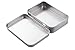 AKOAK 2 Pieces 4.5 x 3.3 x 0.86 Inch Rectangular Empty Hinged Tin Box Containers for Home Storage or Outdoor Active Storage Containers