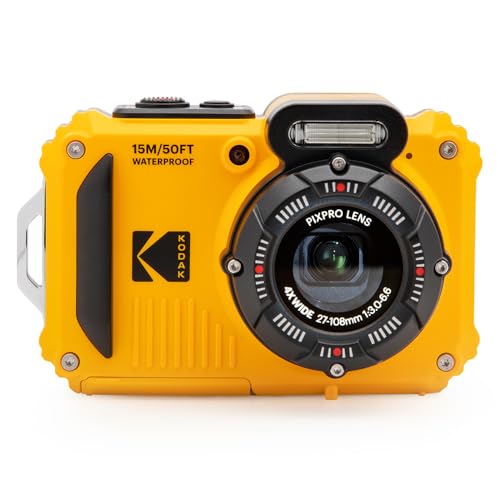 KODAK PIXPRO WPZ2 Rugged Waterproof Shockproof Dustproof WiFi Digital Camera 16MP 4X Optical Zoom 1080P Full HD Video Vlogging Camera 2.7
