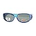 Womens Polarized Fit Over Glasses Rhinestone Sunglasses Oval Rectangular Blue
