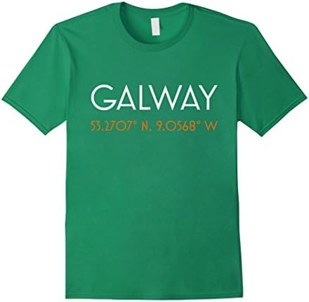 Mens Galway Ireland minimalist coordinates simple t shirt Medium Kelly Green