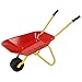Costzon Kids Metal Wheelbarrow, Yard Rover Steel Tray, Metal Construction Toys Kart, Tote Dirt/Leaves/Tools in Garden for Toddlers, Red