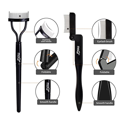 MSQ Eyebrow Brush and Comb Folding Eyelash Brush Eyelash Separator Eye