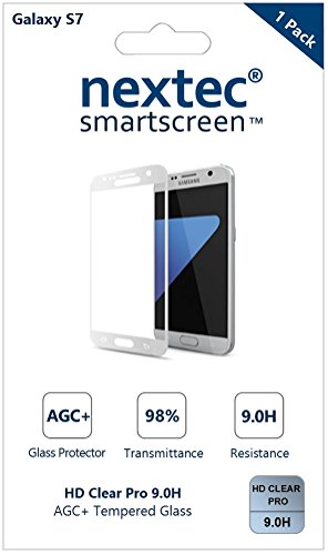 Galaxy S7 Screen Protector, 3D (Full Coverage) Nextec Corning Tempered Glass Screen Protector for Samsung Galaxy S7 (HD Clear Pro3 9.0H) Corning Gorilla Glass/ Silver