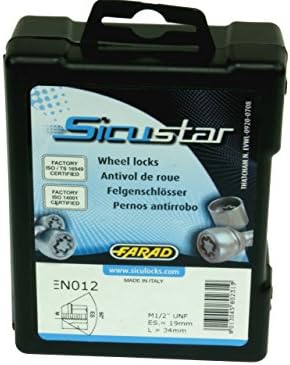 1 Set SICU Star Rim Locks Anti-Theft M12x1,25 28 mm Cone SW 17 + Adapter BY Farad/Wheel Locks/Set/Made in Italy/Alloy/Steel Wheel Rims/SW 17 "Hardened Steel/Citroen Peugeot/Mito/145/146/156/Saxo ZX /C3/C5/PICASSO/XSARA/Berlingo/XM/106/205/206/207/307/406/306 508 607 1007/3008/5008/partner/Cactus/Jumpy Xantia/Nemo/C4/Bipper/Seave/Rims/Wheels