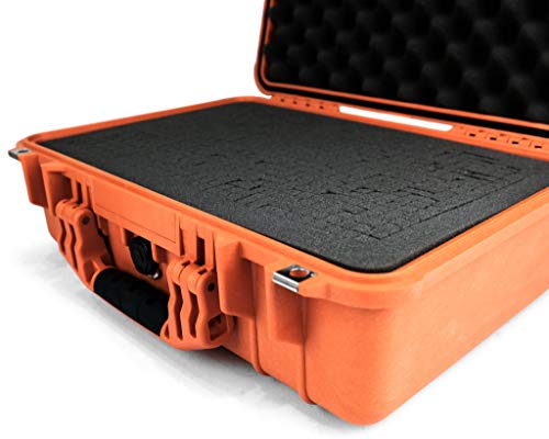 PELI-1500-Wasserdichter-Koffer-fuer-Kameraausruestung-IP67-Zertifiziert-19L-Volumen-Hergestellt-in-Deutschland-Mit-Schaumstoffeinlage-Anpassbar-Orange