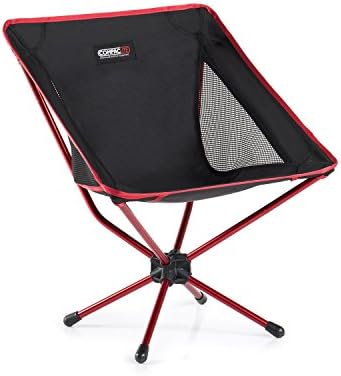 Compaclite Patented Ultra-Light Duralumin Mesh Chair for Backpacking / Camping / Hiking / Bicycling / Fishing / BBQ / Beach / Patio with Carry Bag, Black