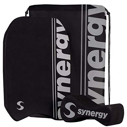 Synergy Pull Buoy, Kickboard and Swim Bag Swim Kit (Black/Silver)