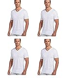 Jockey Mens V-Neck T-Shirts Classic Tag Free Cotton - Stay New Technology Stay White (White, Large)