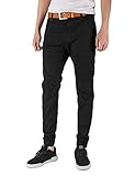 Italy Morn Mens Chino Khakis Casual Pants Joggers Stretch Slim Fit Black