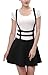 Urban CoCo Womens Elastic Waist Pleated Short Braces Skirt (Small, Black)