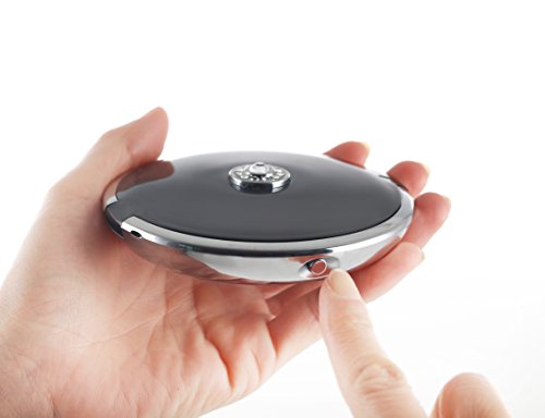 LED Lighted Travel Makeup Mirror, Aixiangpai 1X/10X Double Sided Magnifying and Illuminated Folding Mirror(MINI-BLACK)