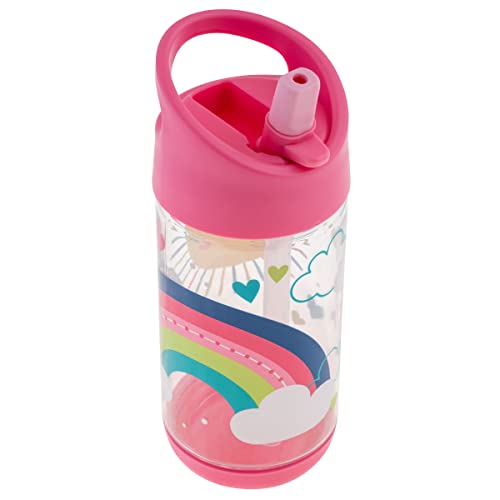Stephen Joseph, Kids Flip Top Water Bottle, 10 oz Tritan BPA Free, Water Bottle for Girls & Boys, Back to School Flip Top Bottle, Rainbows