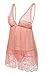 BMAKA Petite Size Lace Babydoll Lingerie Halter Chemise Dress for Women XL