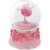 Elanze Designs Ballerina Arabesque Pose Rotating Figurine 100MM Water Globe Plays Tune Swan Lake