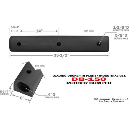 35.5" x 4" Heavy Duty Industrial Rubber Dock Bumper