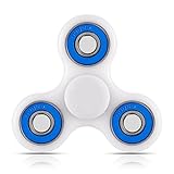 iSmalt Fidget Spinner Toy Stress Reducer Perfect For ADD, ADHD, Anxiety, and Autism Adult Children (Wihte-blue)