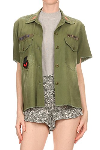 Ontwelfth women s military patch ss top