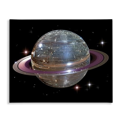 'Purple Disco Ball Planet'| Canvas Art