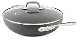 All-Clad E7859464 HA1 Hard Anodized Nonstick Dishwasher Safe PFOA Free Chefs Pan/Wok Cookware, 12-Inch, Black