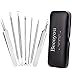 Becoyou 7 Pcs Pimple Popper Tool Kit, Stainless Steel Blackhead Remover Tool Blackhead Removal Tool Pimple Popping Kit Comedone Pimple Extractor Kit Zit Popping Kit with Leather Bag