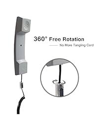 Cable de teléfono desenredar, ativi 2 Pack negro en espiral cable de teléfono de Siatelecoms 1.1 ft en espiral y 2 Pack negro extendida giratorio Cable Teléfono Detangler teléfono fijo accesorio
