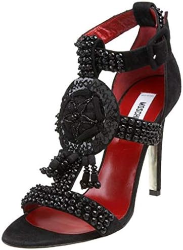 イタリアブランド新品モスキーノmoschino 新作 Toreroジュエリーハイヒールサンダル 黒 Fs010 イタリア産 Italy