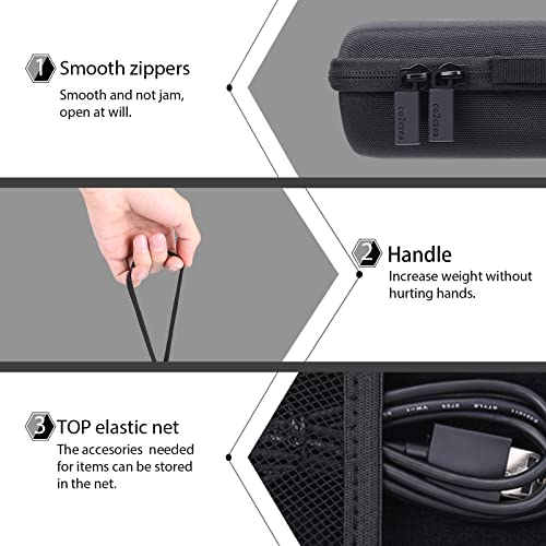 co2CERA Hard Carrying Case for Epson ES-50 / ES-60W / RR-60 / DS-70 / RR-70W Document Scanners - Durable Travel Storage Box with Handle & Mesh Pocket for Accessories (Black)