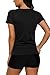 Sociala Women's Short Sleeve Rash Guard Swim Shirt V Neck UPF 50+ Rashguard Top