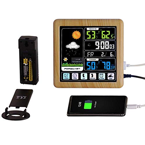 Per Newly Wireless Digital Weather Station Weather Forecaster Dock with Alarm Clock,Temperature Sensor, Humidity Monitor - Thumbnail 3