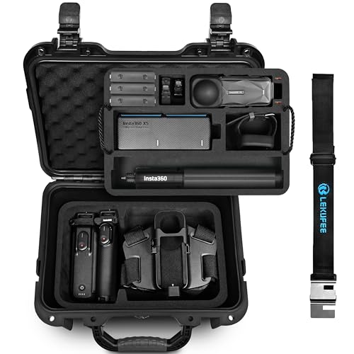 LEKUFEE Wasserdichtes Hartschalen-Koffer für Insta360 X5, Insta360 X4 Air/X4/X3 Standard-Bundle, Starter-Bundle, Must-Have-Bundle, Motorrad-Bundle und