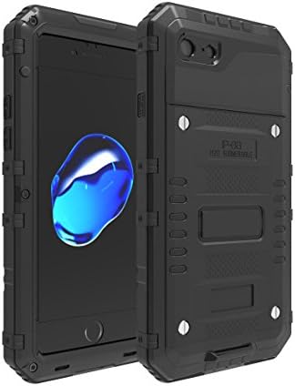 iPhone 7 Plus Case, IP68 Waterproof Shell Aluminum Extreme Shockproof Dust/Dirt Proof Resistant With Gorilla Glass Case, Military Heavy Duty Armor Case For Apple iPhone 7Plus (Black, 7 Plus 5.5")