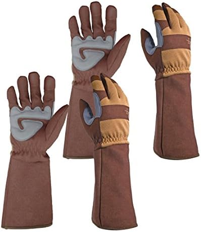 2 Pack Digz Long Cuff Grain Touchscreen Gloves Extended Cuff Heavy Duty Synthetic Leather Palm (Extra Large)