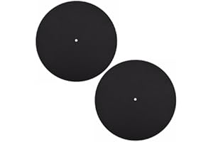 NYGHMY 2 Pcs 12-Inch Anti-Slip & Anti-Static Felt Record Player Mat | Turntable Slipmat for Home & DJ Equipment (Black)