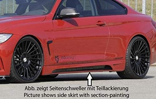 Rieger Side Skirts Matte Black with Tray and Cut-Out for BMW 4 Series F32 / F33 (3C): 11.12-06.15 (up to Facelift) 07.15 Onwards