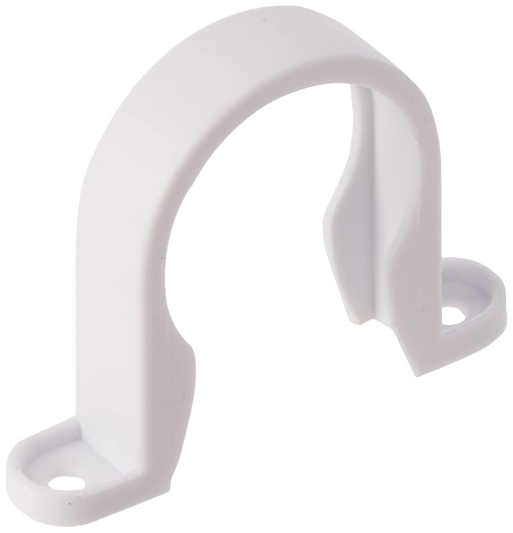 Merriway BH02880 (4 Pcs) Waste Compression and Push-Fit Fittings Pipe Clips, White 40mm - Pack of 4 Pieces