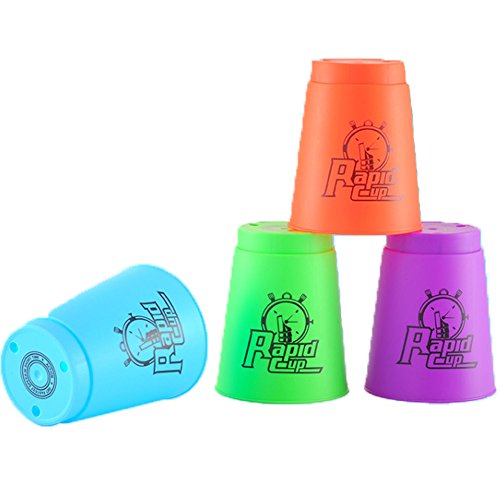 Quick Stacks Cups 12 Pack of Sports Stacking Cups Speed Training Game Challenge Competition Party Toy with Carry Bag(Green) - Thumbnail 4