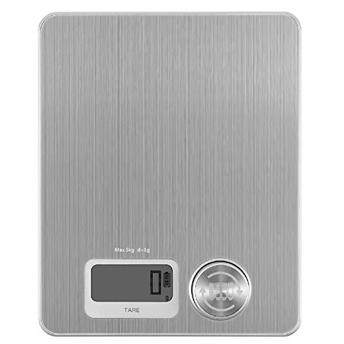 Food Weight Scale No Need Batteries Digital Kitchen Scale for Cooking Baking, Stainless Steel Scale with Tare Function Anti-Corrosion 11Lb （10g-5kg, Digital Food Scale Weight Grams and Ounces by CHAR - Thumbnail 7