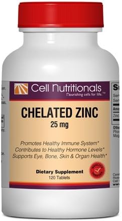Chelated Zinc, 25 mg, 120 Tablets