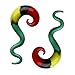 BodyJ4You Glass Hanger Tapers Kit 2 Pieces Rasta Flag Plugs 2G-14mm