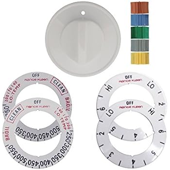 Range Kleen 8131 10-Piece Universal Knob Kit for Electric Stove and Oven, White