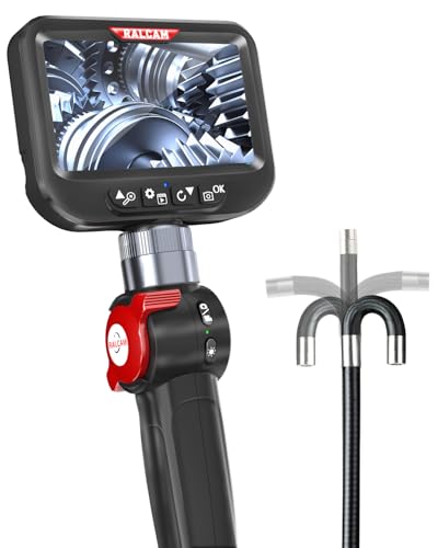 Ralcam Endoscope Camera with Light Endoscope Camera - Endoscope 6.2 mm Inspection Camera 4.3 Inch HD 720P Tube Camera, Cameras with 6 LEDs, IP67 Waterproof 2 m Flexible Channel Camera Telescopic Camera Car Tool