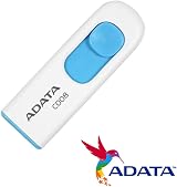 ADATA C008 16GB USB 2.0 Flash Drive White Blue Retractable Capless AC008-16G-RWE view 2