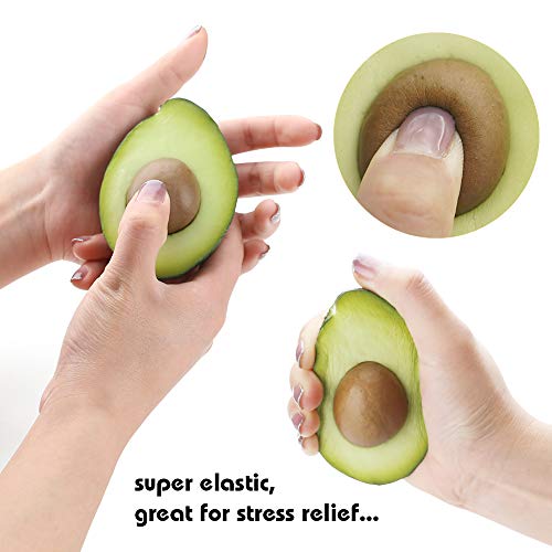 Johouse Artificial Avocado, 7PCS Plastic Prop Decor Fake Lifelike Plastic Green Avocados and Avocado Half Vegetable Fruit Home Party Festival Decorations