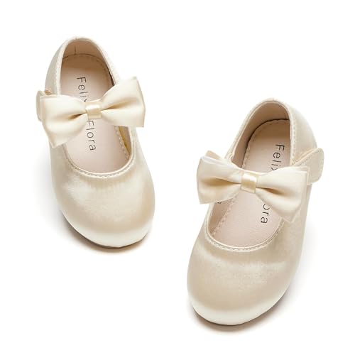 Felix & Flora Toddler Flower Girl Dress Shoes - Girl Ballet Flats Party School Shoes Wedding
