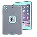 MAKEIT CASE iPad Mini Case iPad Mini 2 3 Case 3in1 Hybrid Shockproof Case For iPad Mini iPad Mini 2 iPad Mini 3 (T-Gray/Green)