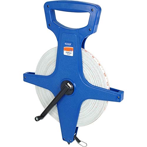 Quality 50 Yard/Metre Open Reel hand wind tape measure for garden, patio, brickwork, paving layout, surveyor, groundsman